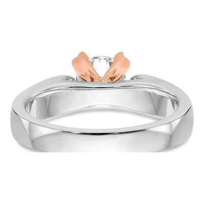 14K Two-Tone Gold Round Solitaire Ring Mounting – view 5