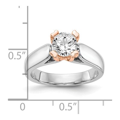 14K Two-Tone Gold Round Solitaire Ring Mounting – view 8