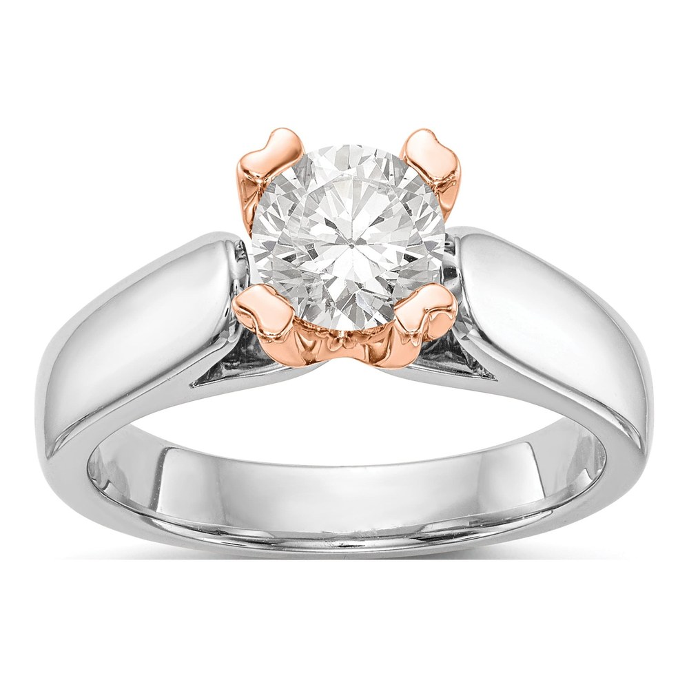 14K Two-Tone Gold Round Solitaire Ring Mounting