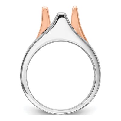 14K Two-Tone Gold Round Solitaire Engagement Ring Mounting – view 2