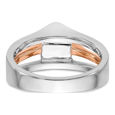 14K Two-Tone Gold Round Solitaire Engagement Ring Mounting – view 5