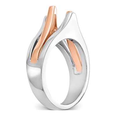 14K Two-Tone Gold Round Solitaire Engagement Ring Mounting – view 6