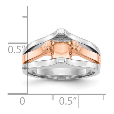 14K Two-Tone Gold Round Solitaire Engagement Ring Mounting – view 8