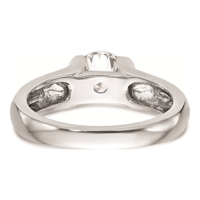 14K White Gold Half-Bezel Solitaire Engagement Ring Mounting – view 6