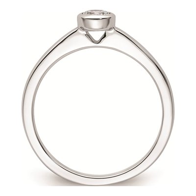 14K White Gold Bezel Engagement Ring Mounting – view 3