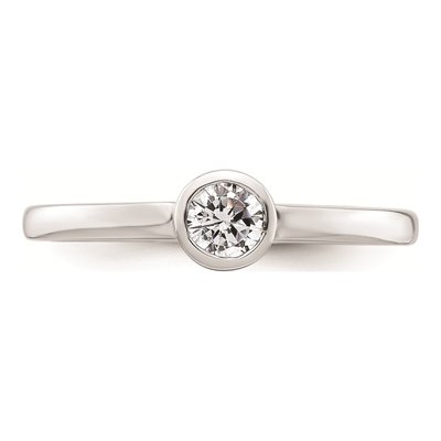 14K White Gold Bezel Engagement Ring Mounting – view 5