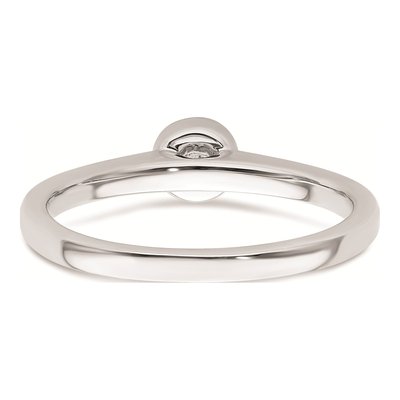 14K White Gold Bezel Engagement Ring Mounting – view 6