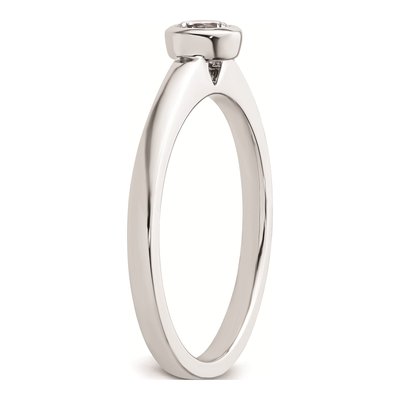 14K White Gold Bezel Engagement Ring Mounting – view 7