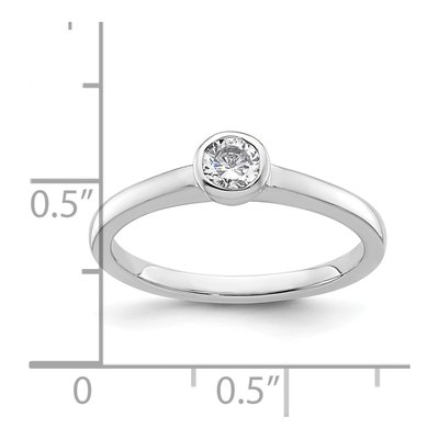 14K White Gold Bezel Engagement Ring Mounting – view 8