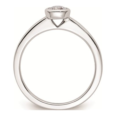 14K White Gold Bezel Solitaire Engagement Ring Mounting – view 3