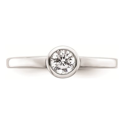 14K White Gold Bezel Solitaire Engagement Ring Mounting – view 5