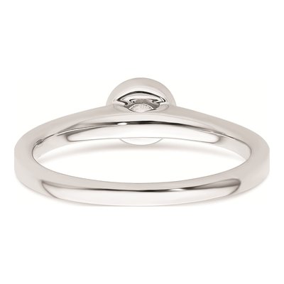 14K White Gold Bezel Solitaire Engagement Ring Mounting – view 6