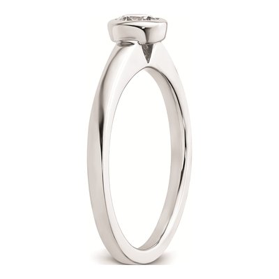 14K White Gold Bezel Solitaire Engagement Ring Mounting – view 7