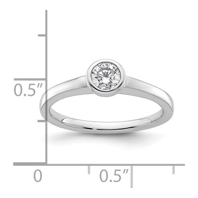 14K White Gold Bezel Solitaire Engagement Ring Mounting – view 8