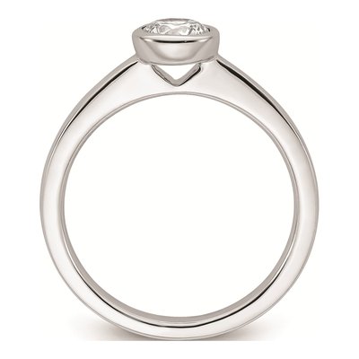 14K White Gold Bezel Solitaire Engagement Ring Mounting – view 3