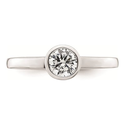 14K White Gold Bezel Solitaire Engagement Ring Mounting – view 5