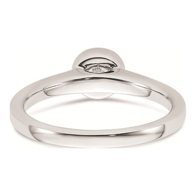 14K White Gold Bezel Solitaire Engagement Ring Mounting – view 6