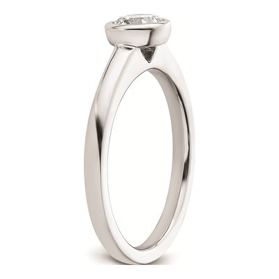 14K White Gold Bezel Solitaire Engagement Ring Mounting – view 7