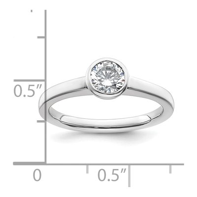 14K White Gold Bezel Solitaire Engagement Ring Mounting – view 8
