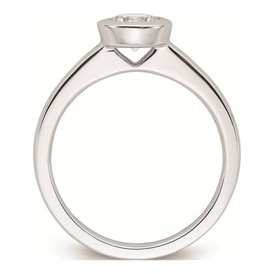 14K White Gold Bezel Solitaire Engagement Ring Mounting – view 3