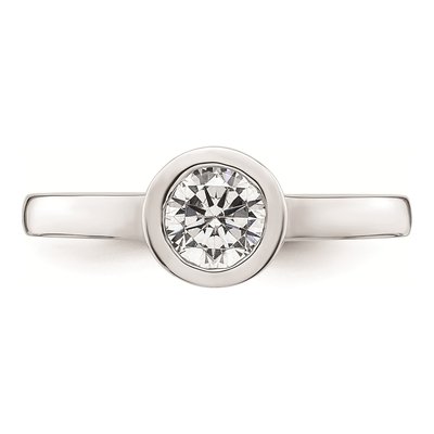 14K White Gold Bezel Solitaire Engagement Ring Mounting – view 5