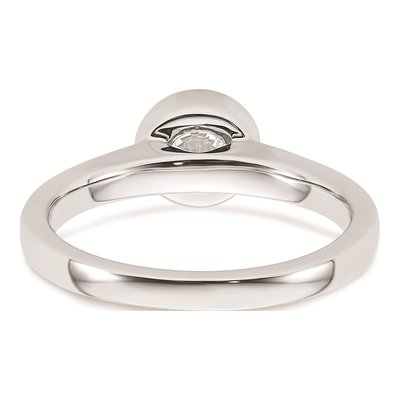14K White Gold Bezel Solitaire Engagement Ring Mounting – view 6