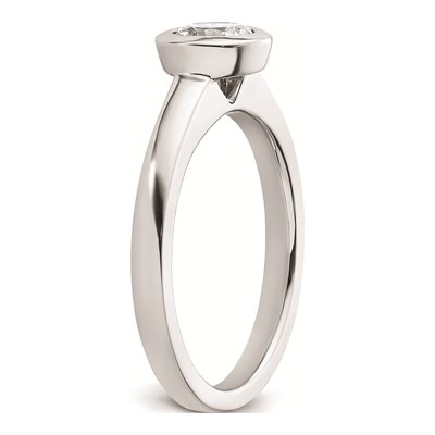 14K White Gold Bezel Solitaire Engagement Ring Mounting – view 7