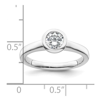 14K White Gold Bezel Solitaire Engagement Ring Mounting – view 8