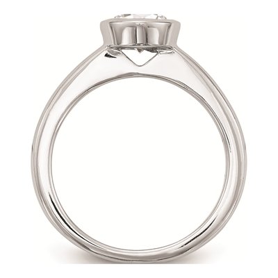 14K White Gold Bezel Solitaire Engagement Ring Mounting – view 2