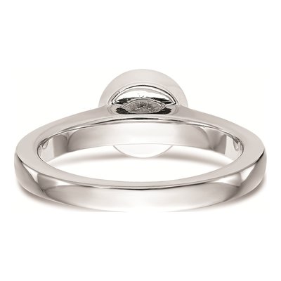 14K White Gold Bezel Solitaire Engagement Ring Mounting – view 5