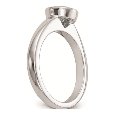 14K White Gold Bezel Solitaire Engagement Ring Mounting – view 6