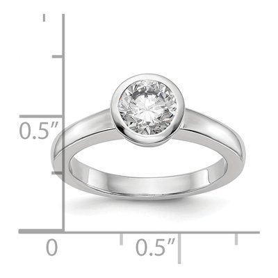 14K White Gold Bezel Solitaire Engagement Ring Mounting – view 7