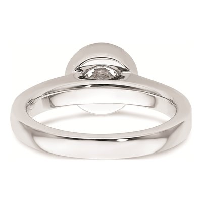 14K White Gold Bezel Engagement Ring Mounting – view 6