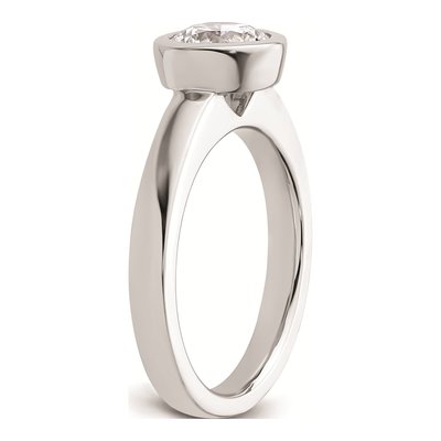 14K White Gold Bezel Engagement Ring Mounting – view 7