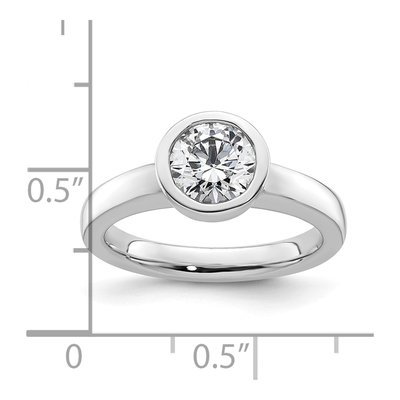 14K White Gold Bezel Engagement Ring Mounting – view 8