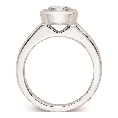 14K White Gold Bezel Solitaire Engagement Ring Mounting – view 3