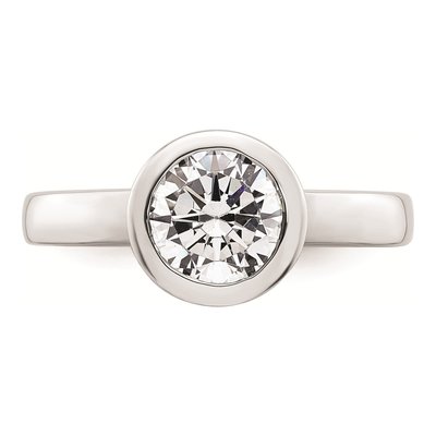 14K White Gold Bezel Solitaire Engagement Ring Mounting – view 5