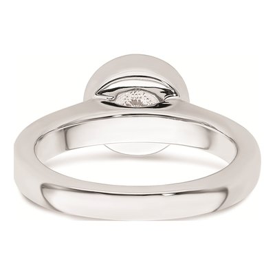 14K White Gold Bezel Solitaire Engagement Ring Mounting – view 6