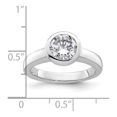 14K White Gold Bezel Solitaire Engagement Ring Mounting – view 8