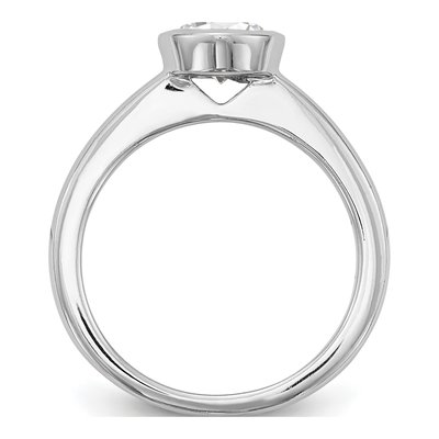 Platinum Round Bezel Solitaire Engagement Ring Mounting – view 2
