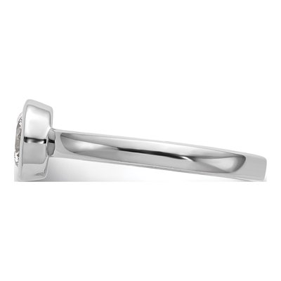 Platinum Round Bezel Solitaire Engagement Ring Mounting – view 3