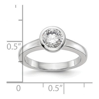 Platinum Round Bezel Solitaire Engagement Ring Mounting – view 4