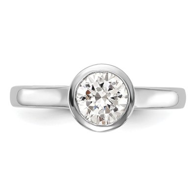 Platinum Round Bezel Solitaire Engagement Ring Mounting – view 6