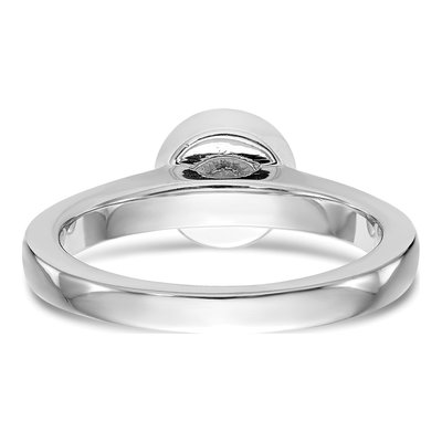 Platinum Round Bezel Solitaire Engagement Ring Mounting – view 7