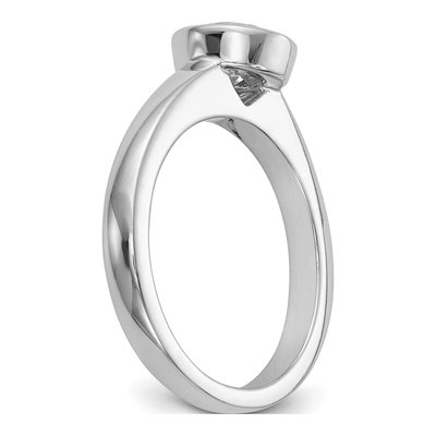 Platinum Round Bezel Solitaire Engagement Ring Mounting – view 8