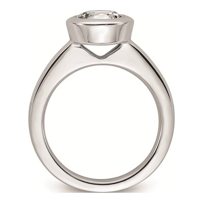 14K White Gold Bezel Solitaire Engagement Ring Mounting – view 3