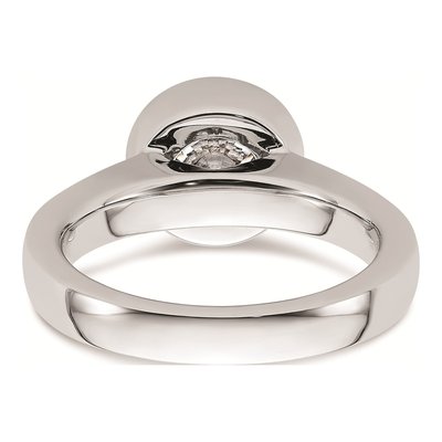 14K White Gold Bezel Solitaire Engagement Ring Mounting – view 6