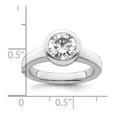 14K White Gold Bezel Solitaire Engagement Ring Mounting – view 8