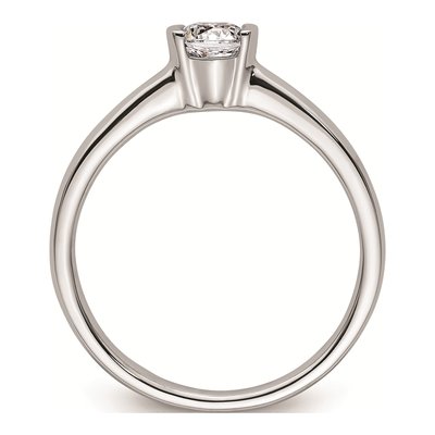 14K White Gold Half-Bezel Solitaire Engagement Ring Mounting – view 3