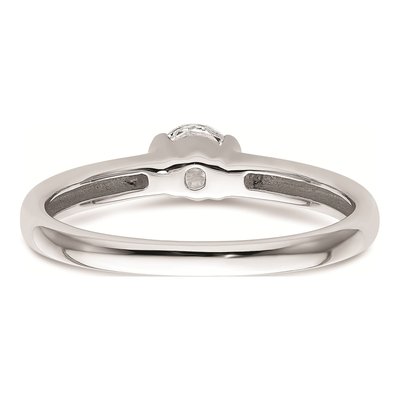 14K White Gold Half-Bezel Solitaire Engagement Ring Mounting – view 6